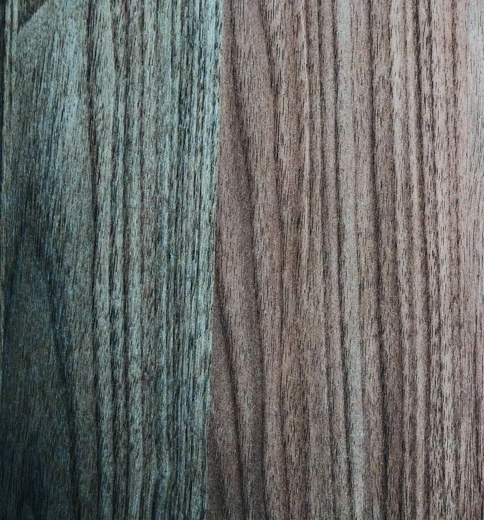Close-up of a natural wood veneer with fine, straight grain
